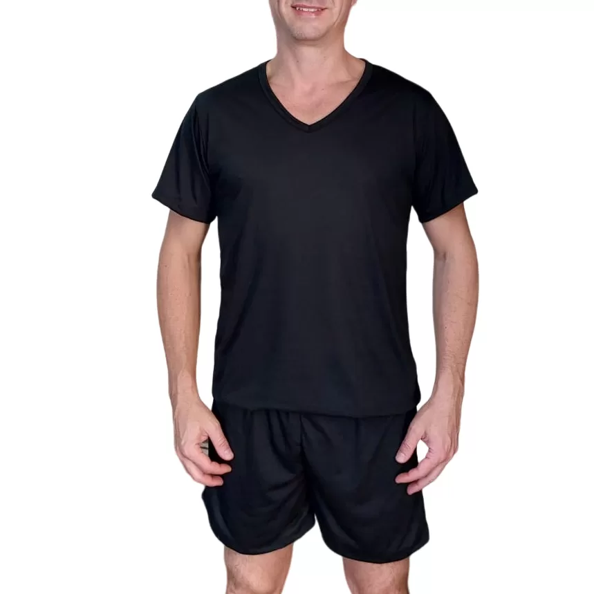 kit 2 Pijama Masculino Verão Camisa Manga Curta com Short Liso Atacado Pijama Manga Curta verao