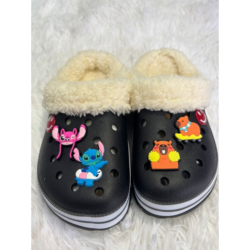 Pantufa infantil pelo lã forro chinelo babuche macio BGX74X