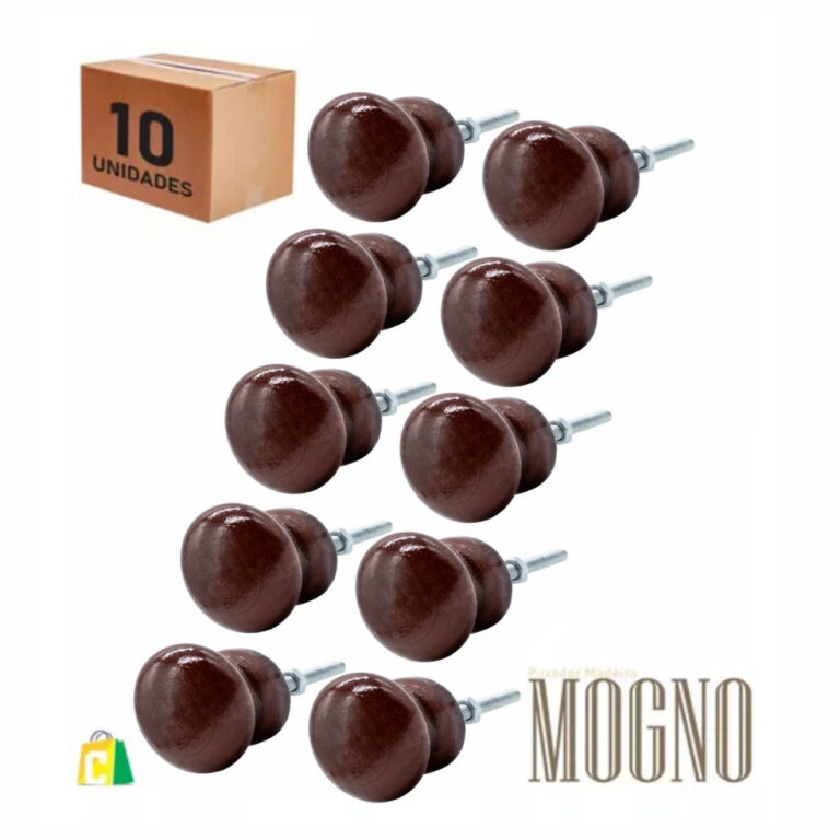 Puxador De Madeira Redondo  Gaveta Porta Kit 10 P