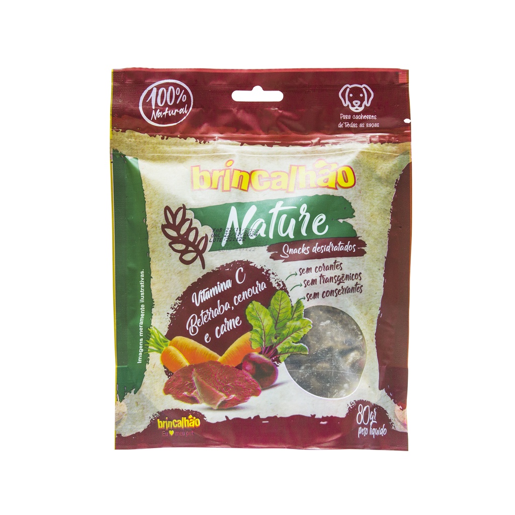 Petisco Peta para Cachorro Snacks Desidratados Nature – Beterraba, Cenoura e Carne