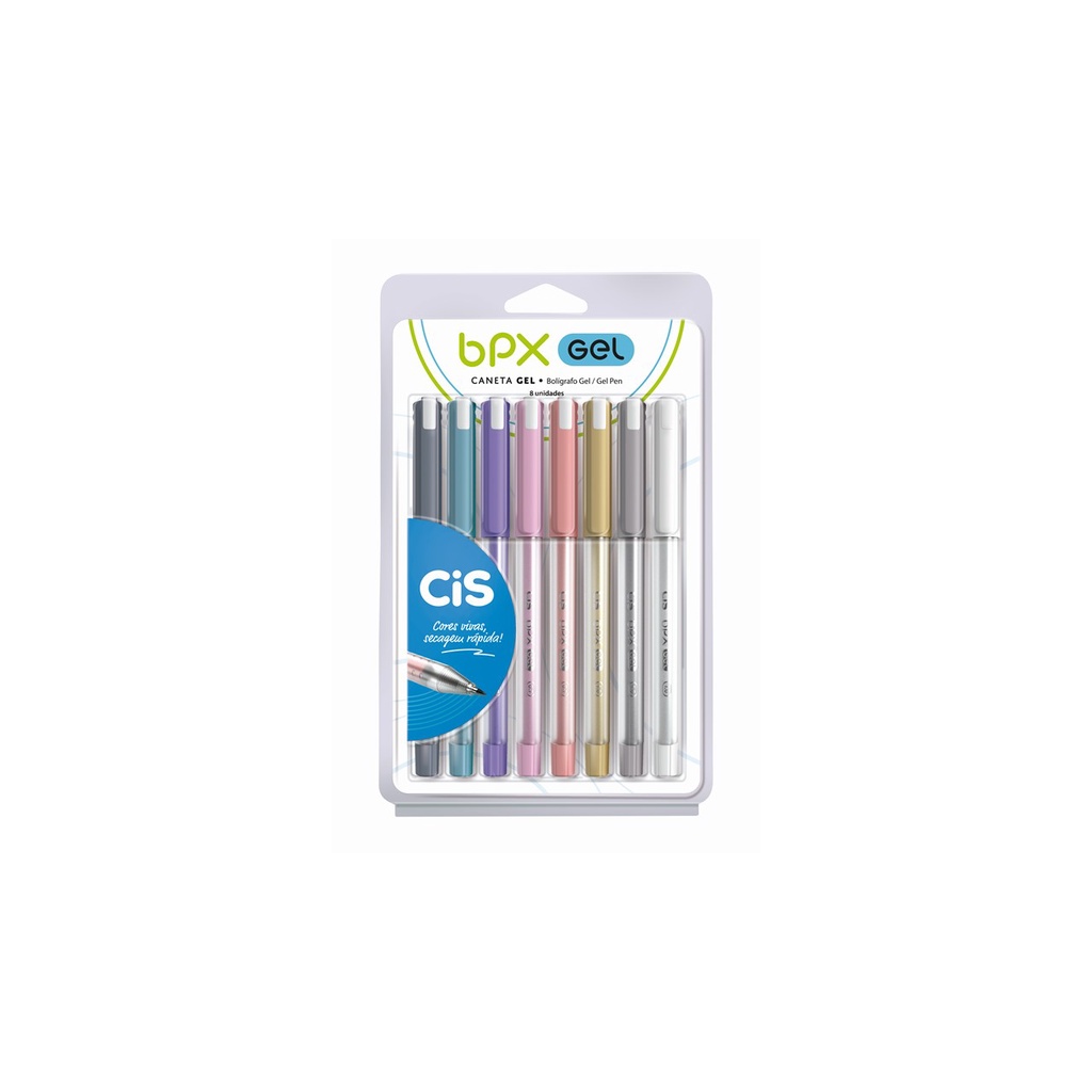 Caneta Gel BPX Blister Com 8 Cores – Cis