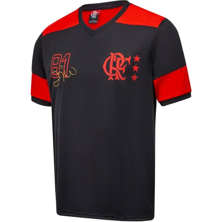 Camisa Flamengo Retrô Zico 1981 Dry Preta Masculi