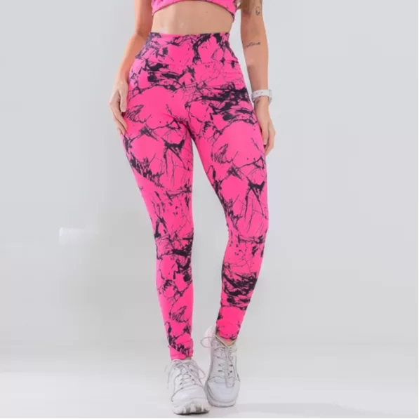Calça Legging Feminina Marmorizada Academia Leg T