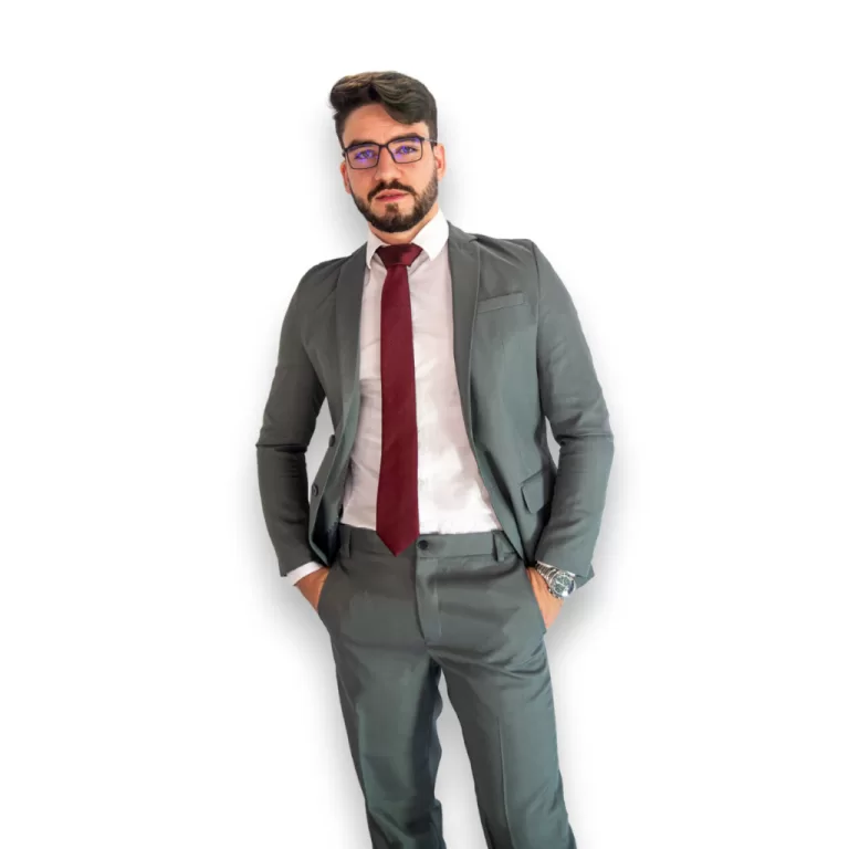 Terno Slim Masculino Oxford Cinza Escuro Blazer + 