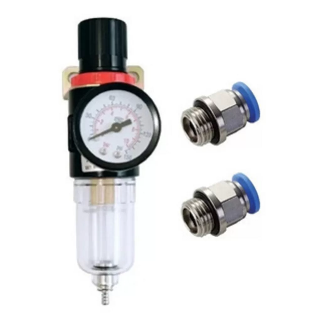 Filtro Regulador de Pressão para Compressor 1/4 e 2 Conexão Reta 1/4 x 8