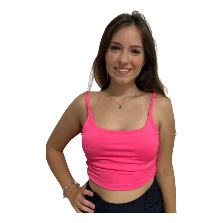 Cropped Feminino Básico Alcinha Regata Suplex Sem