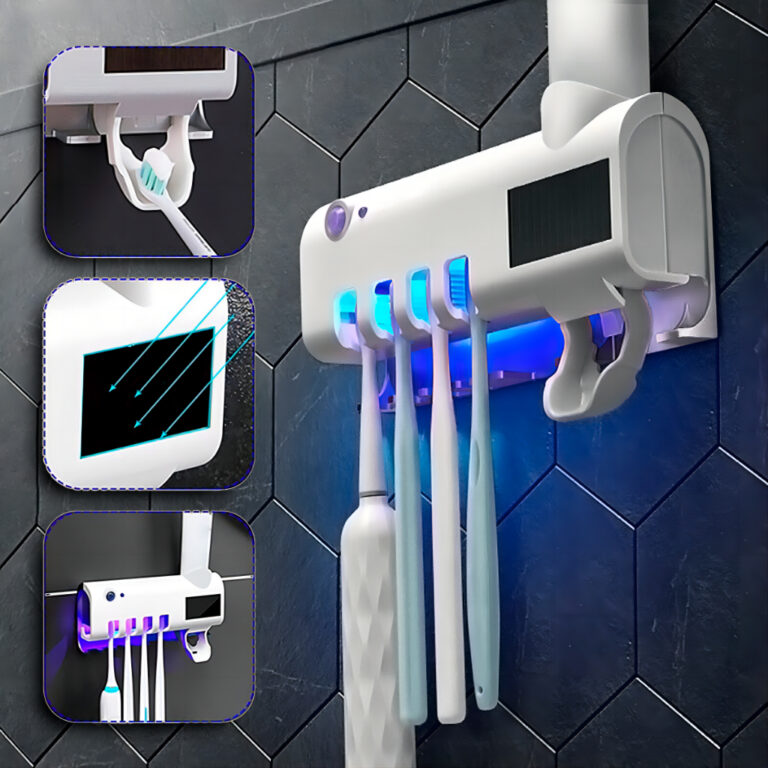 Suporte Dispenser de Escova e Pasta de Dentes Com 