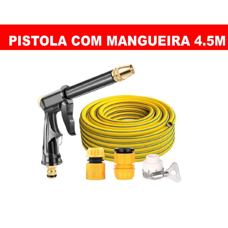 Mangueira Lava Jato 4.5M Pistola De Água Lavadora
