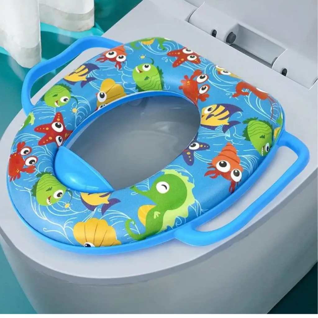 Assento redutor vaso sanitário infantil almofadado macio desfralde divertido com e sem alça
