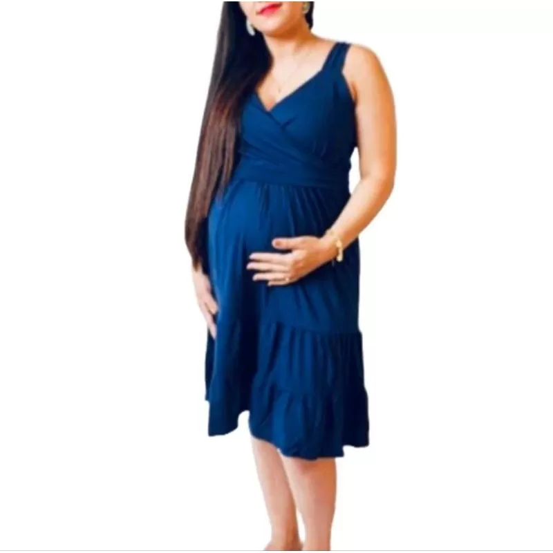 Vestido Gestante Midi Para Grávida Soltinho