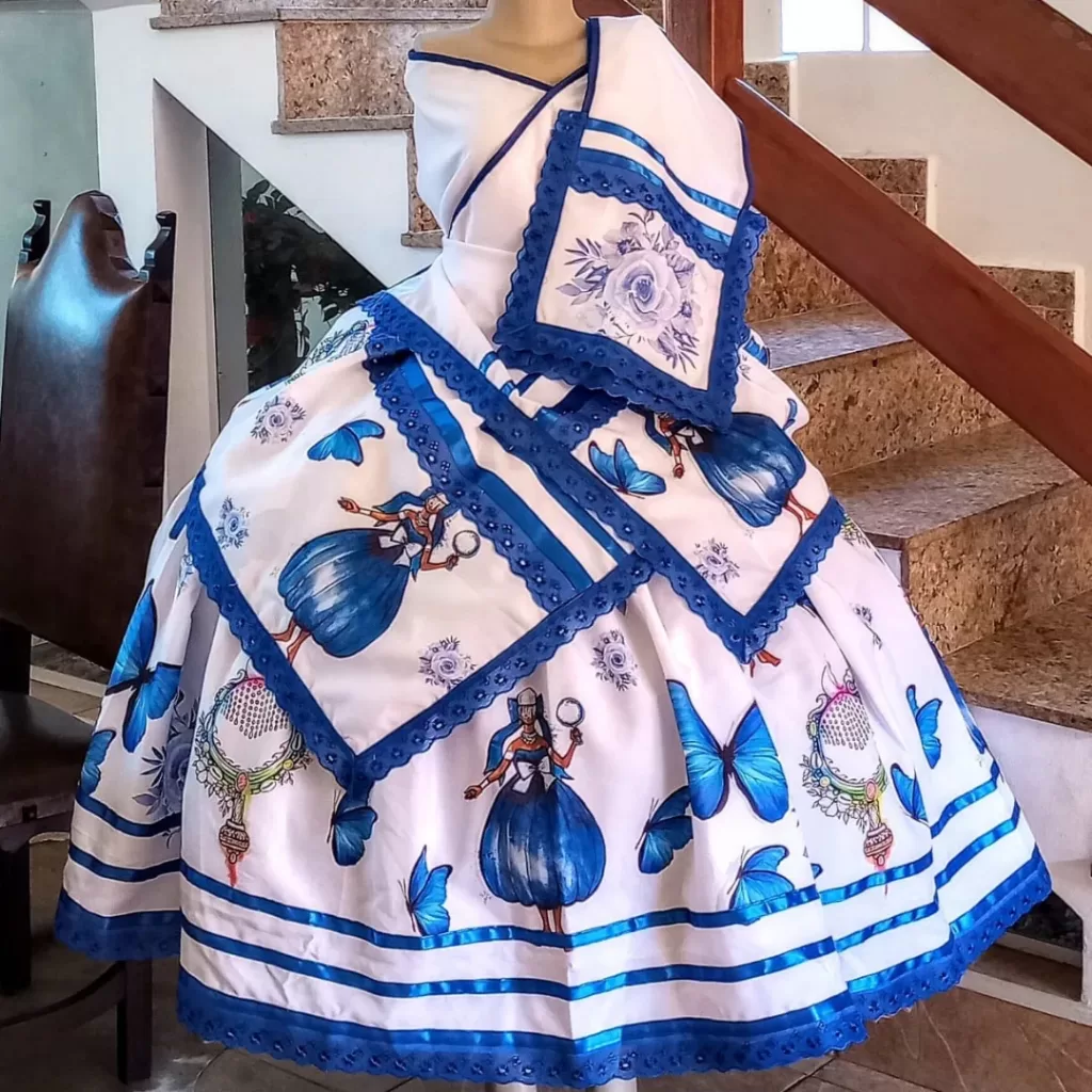 Roupa Yemanja Azul – Com Borboletas