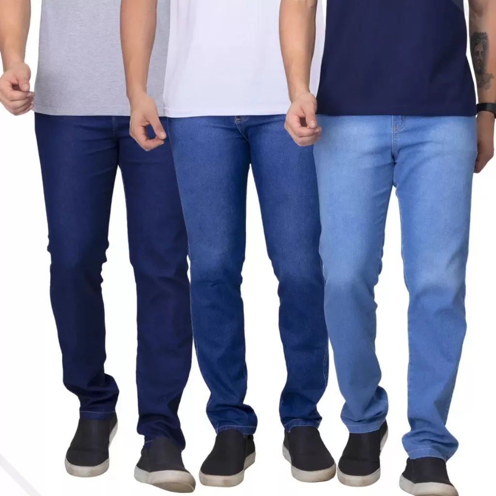 Kit  Calças Jeans slim Masculina Slim Com Lycra envio imediato ate 24h