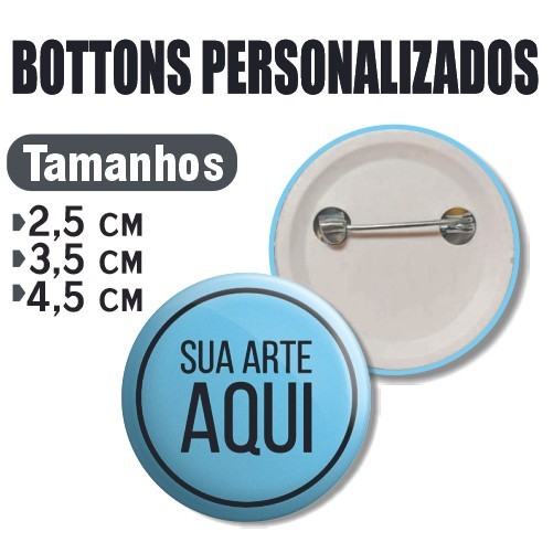 5 Bottons Personalizado 2,5cm 3,5cm 4,5cm Boton Bo