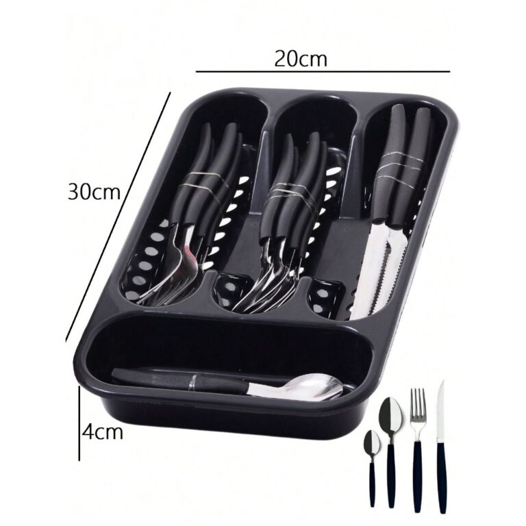 Jogo De Talheres 25 Peças Inox Conjunto Faqueiro 