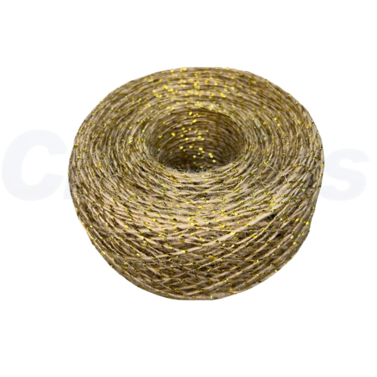 Fio de Juta Lurex Dourado 100 Metros Corda Cordão