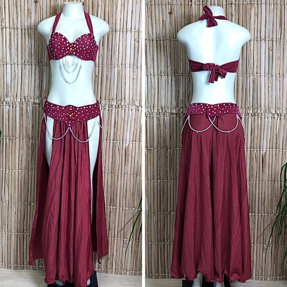 [Liquidação] Dança do Ventre Traje Bordado Completo – Pronta Entrega – TPCL-738