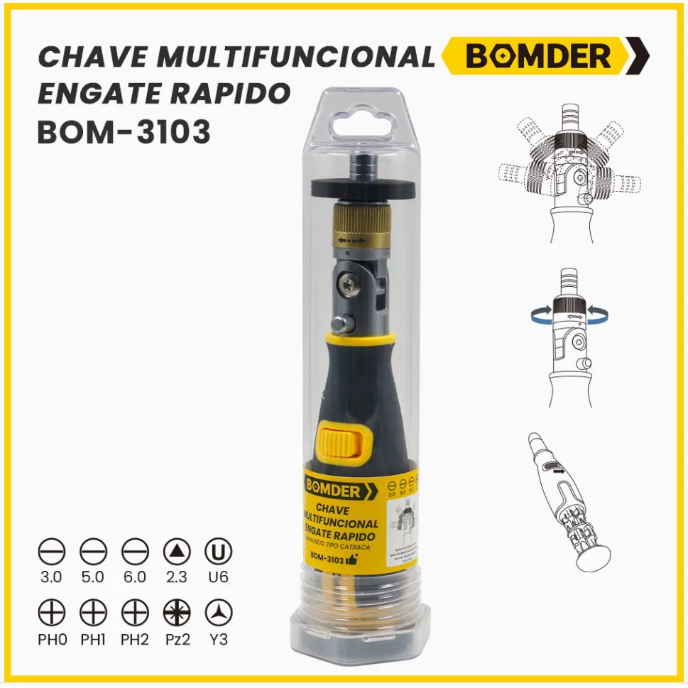 Chave Multiuso de Engate Rápido com Catraca 10 Bits Inclusos