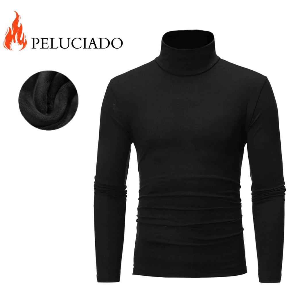 Camiseta Gola Alta Peluciada Tecido Flanelado Camisa Gola Alta Protecao Maxima Frio Frios Intensos