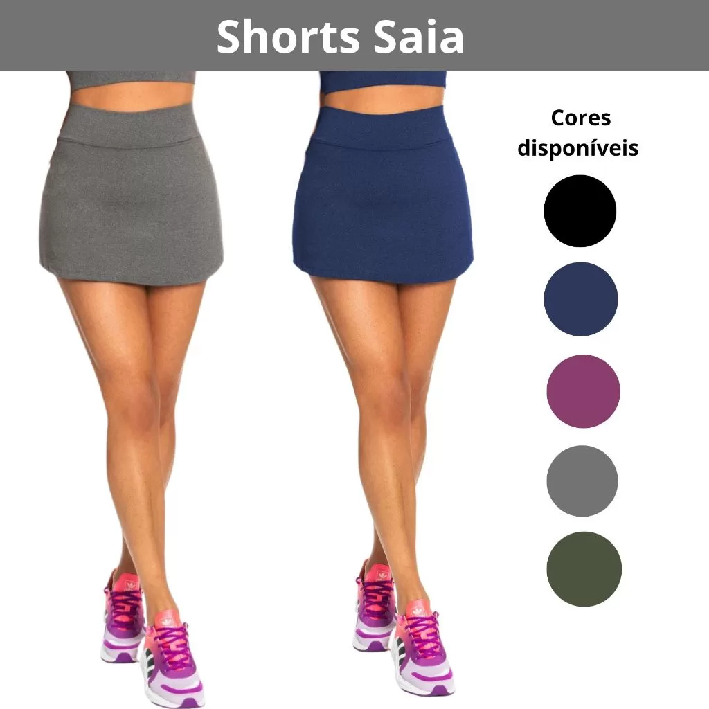 KIT COM 2 SHORT SAIA FITNESS BÁSICOS DE ACADEMIA 90522-K2-C3