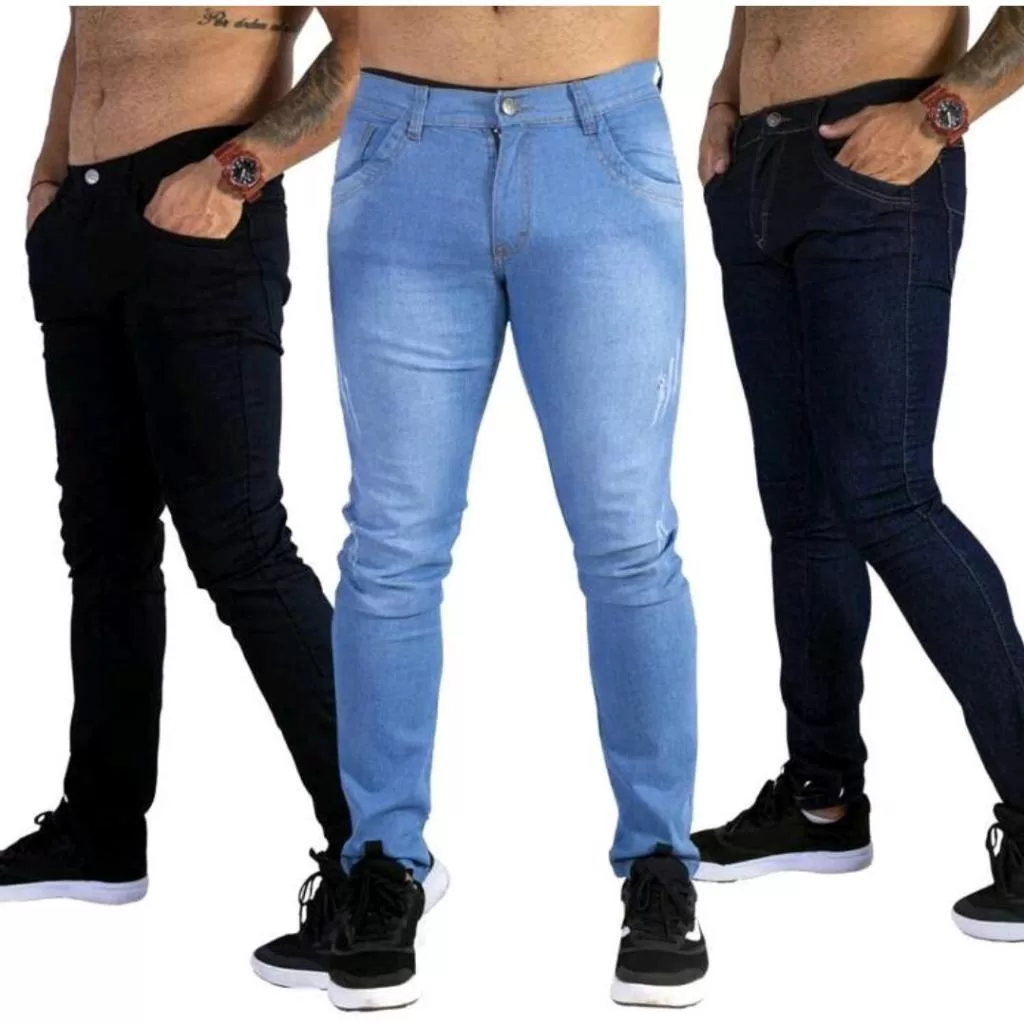 kit calças masculinas Três Vezes Mais Estilo: Kit de Calças Jeans Masculinas para o Homem Moderno