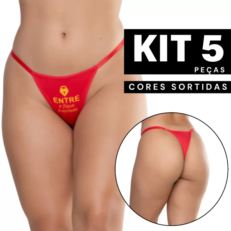 Kit 5 Calcinha Sensual e Picante Estampada Sexy Co