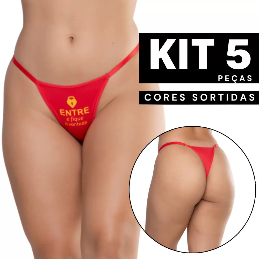 Kit 1 à 5 Calcinha Sensual e Picante Estampada Sexy Com Sublimação Confortável Barata Ousada Escrito