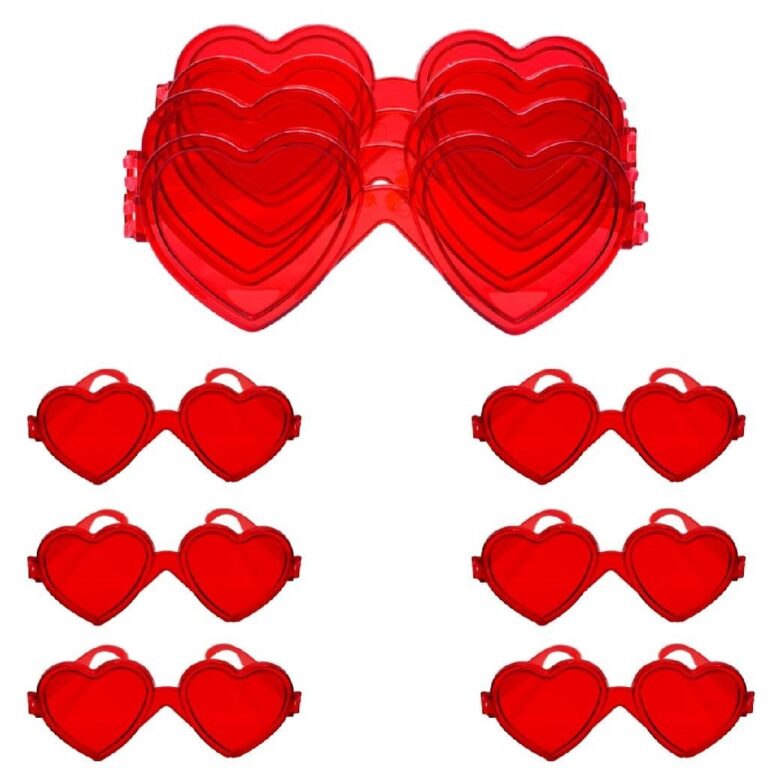 Kit 10 Óculos Coração Vermelho De Festa Casamen