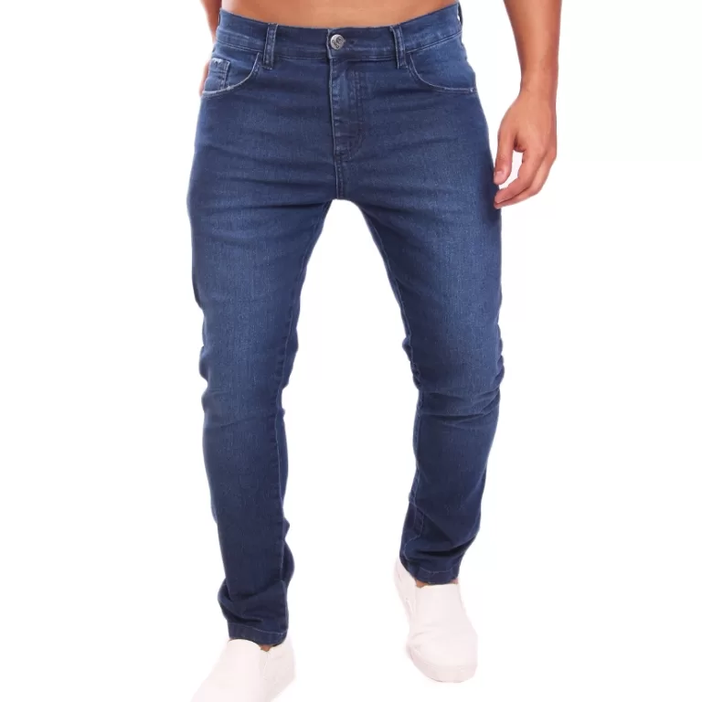 Calça Jeans Skinny Masculina Lavagem Media Lisa  