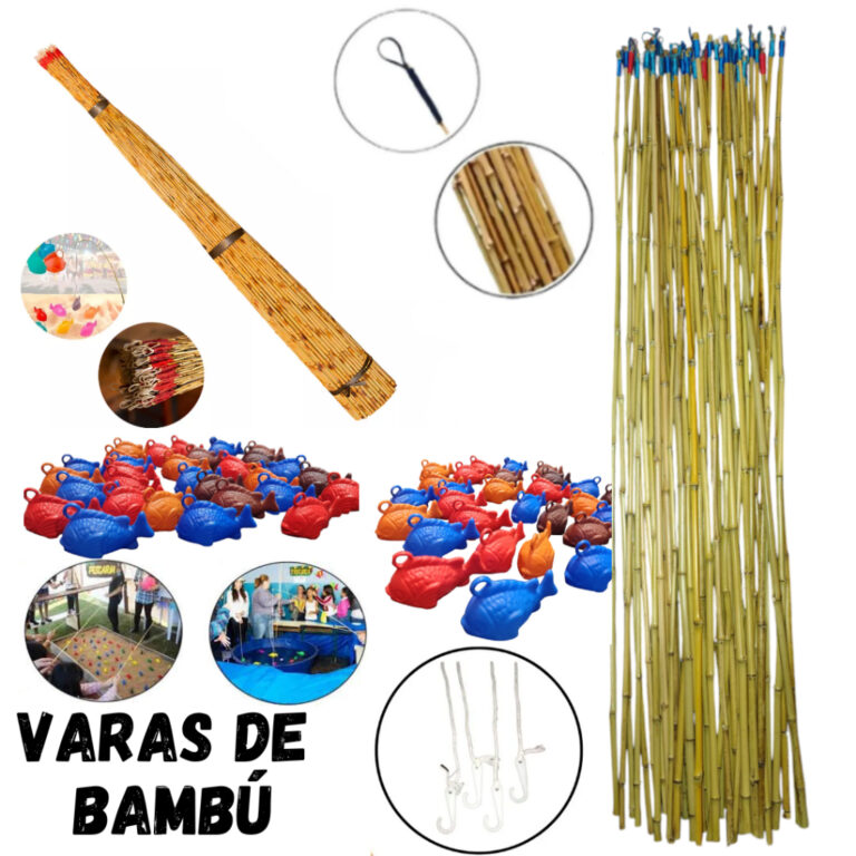 Kit 10, 20 OU 30 Peixes + 1,2,3 OU 5 Varas de 100c