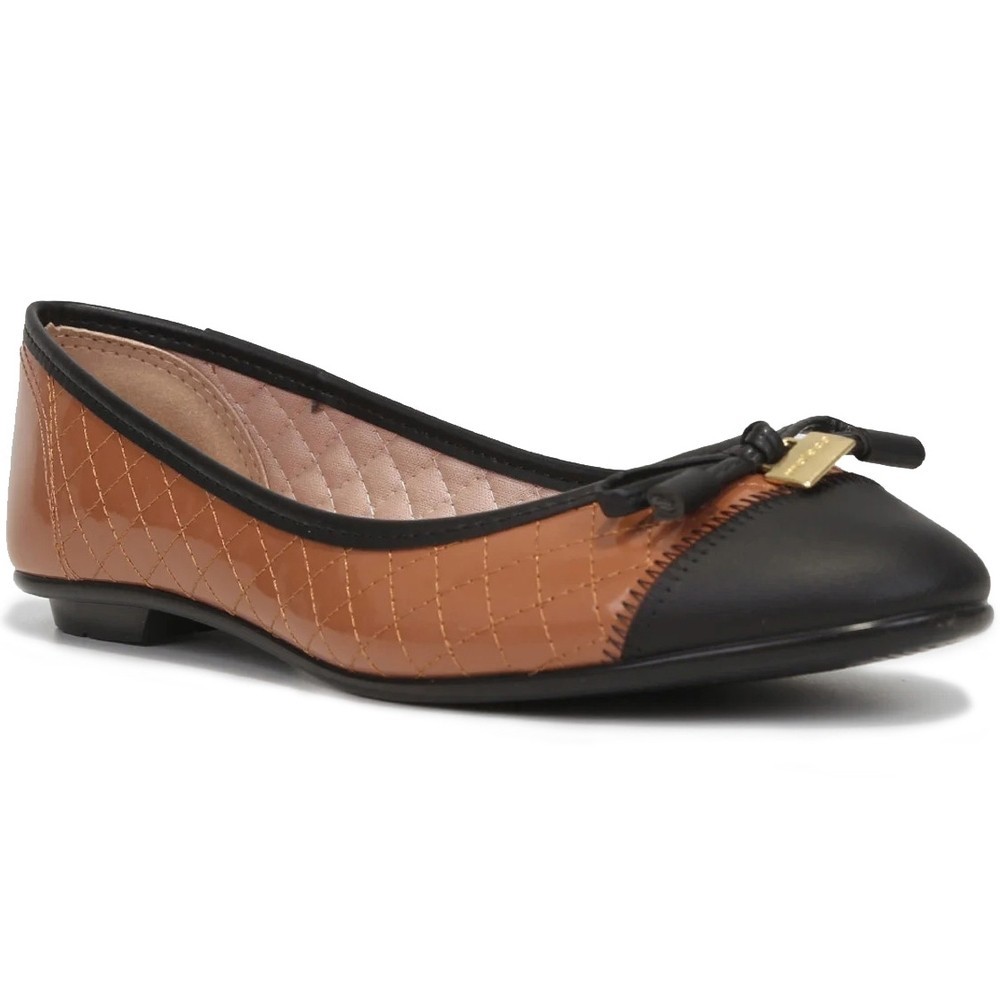 Sapatilha Moleca Laço Matelassê Feminina – Preto e Marrom