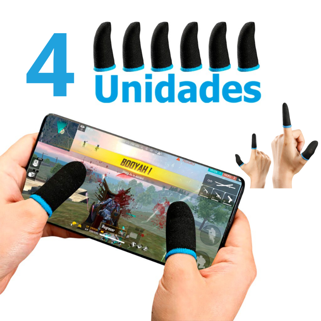 Kit 4 Luva de Dedo Gamer Memo Profissional Free Fire Pubg Original Memo
