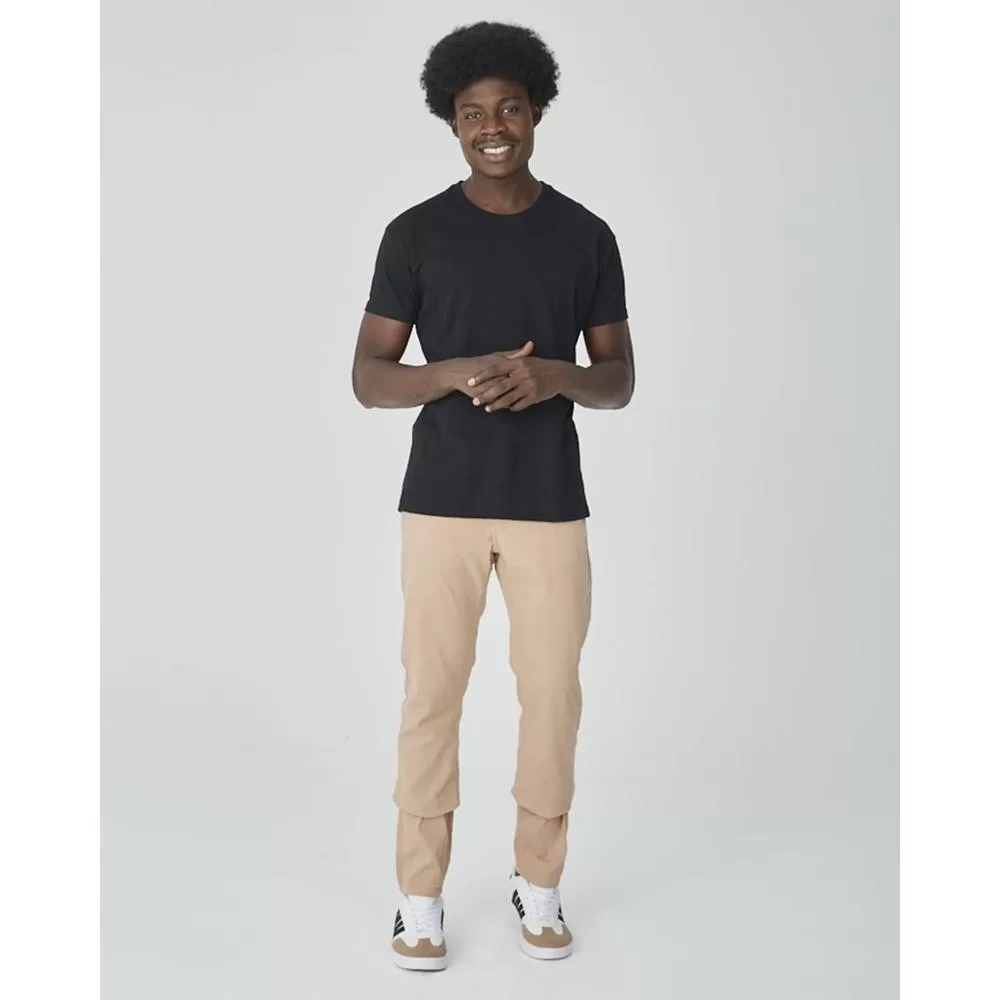 Calça Masculina Slim Cintura Média Em Sarja Com Elastano