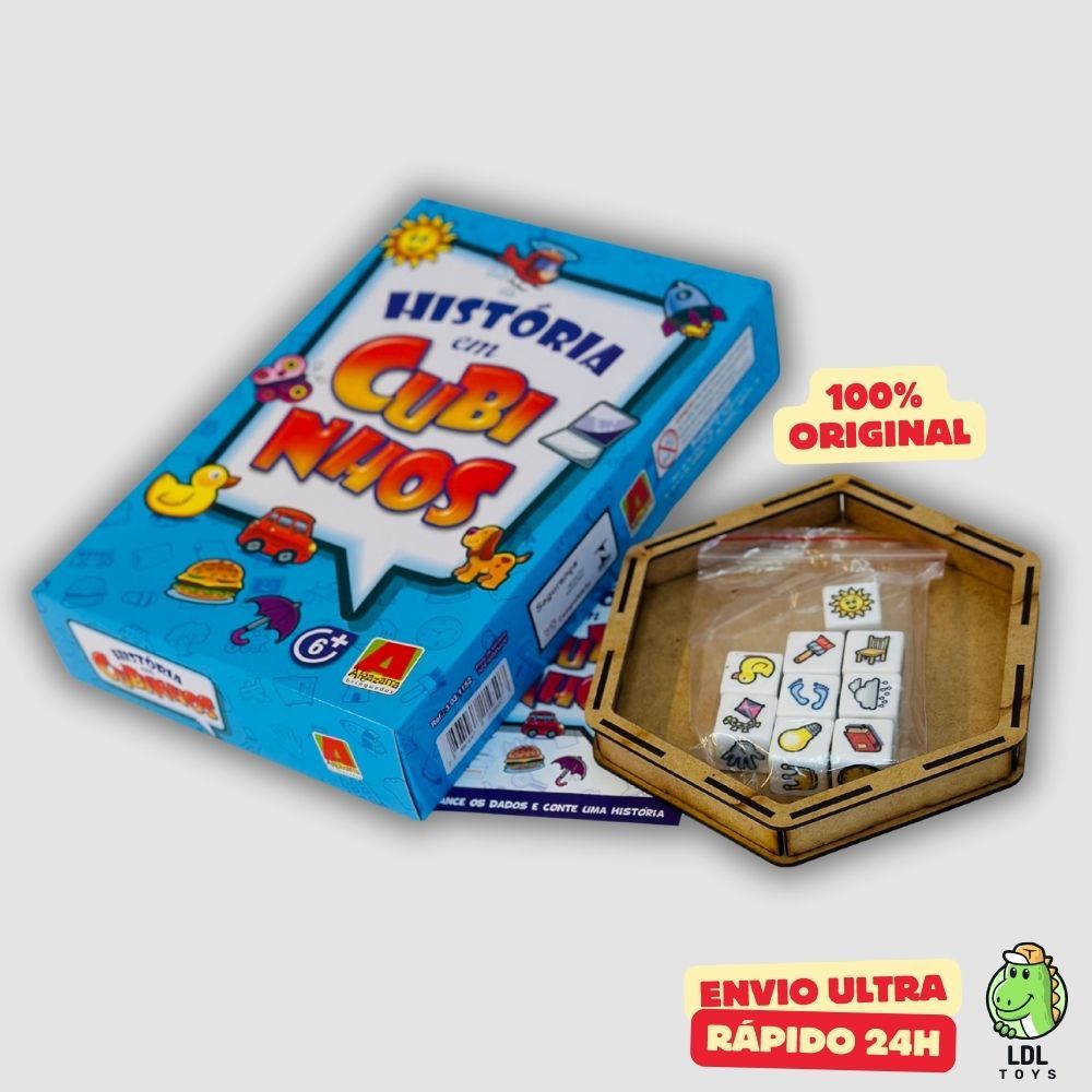Jogo de Tabuleiro Dados História Em Cubinhos Imaginação Algazarra
