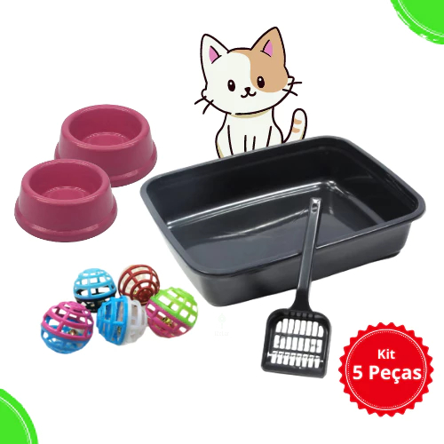 Kit Para Gato com Caixa Areia Gato Pazinha Higiên