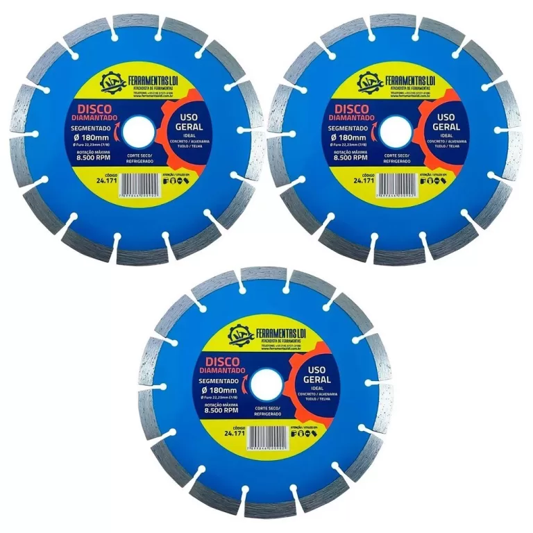 3 Disco Diamantado de Corte 7 180mm Segmentado Fer