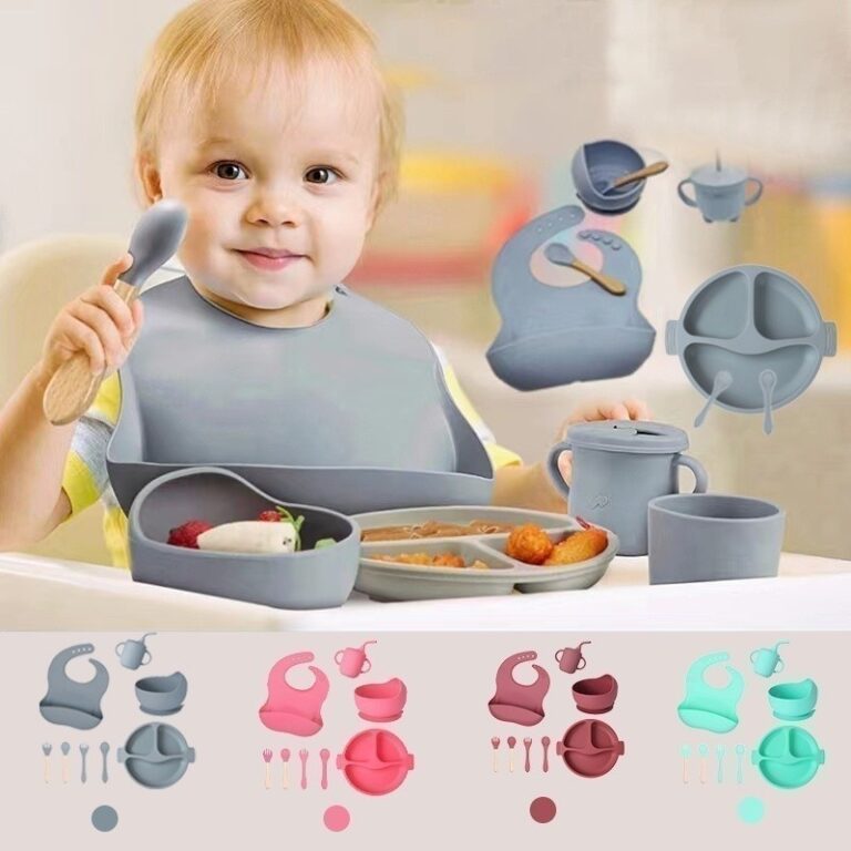 Talheres bebê silicone 8 Peças kit Talheres Infa