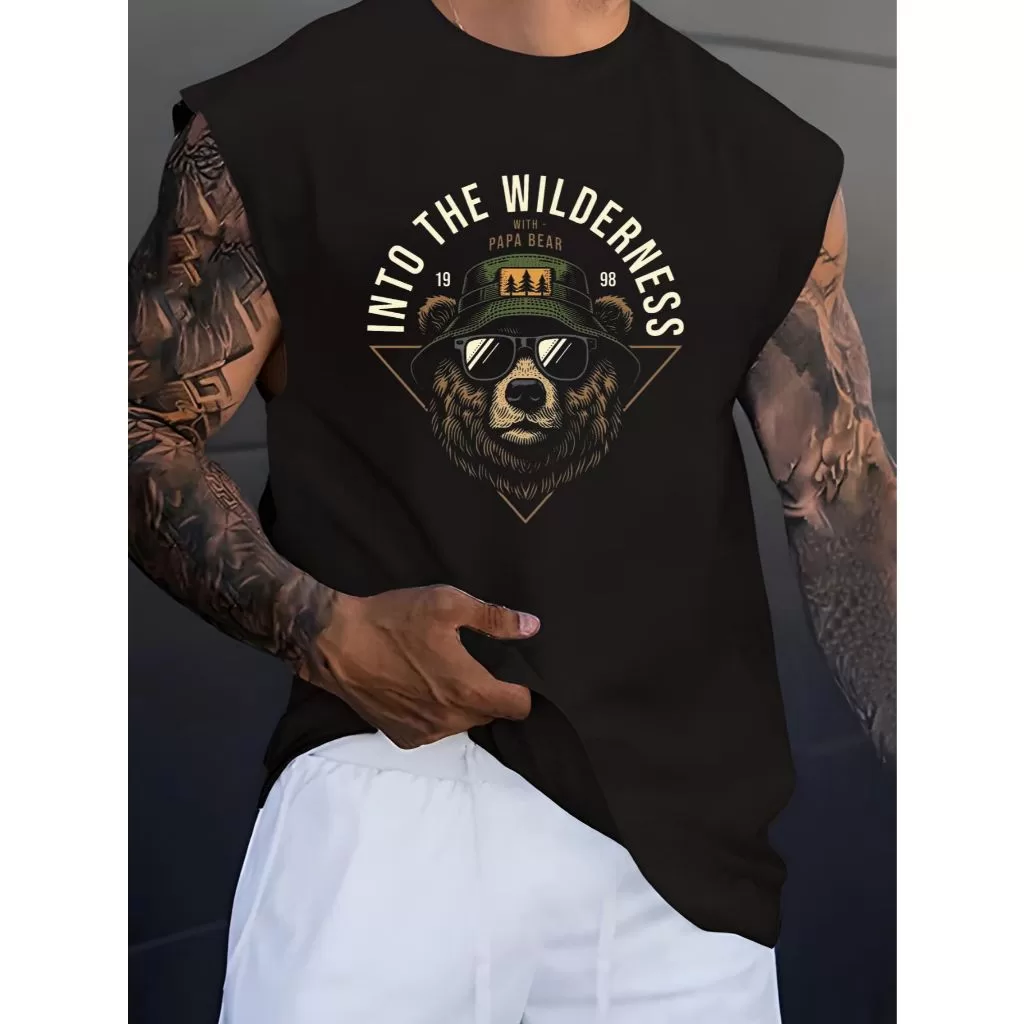 CAMISETA REGATA OVERSIZED STREETWEAR PAPA BEAR SPORT CORES NOVAS LANÇAMENTO