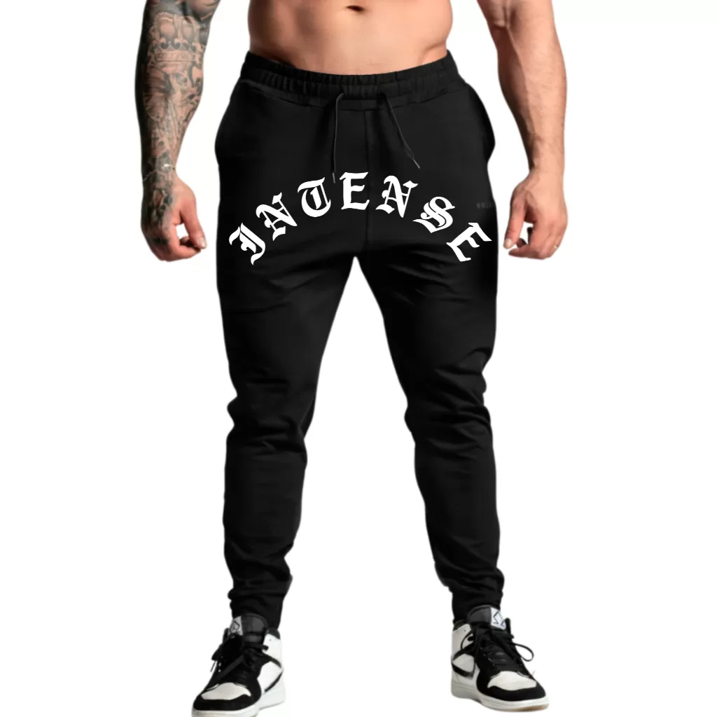 Calça Academia Masculina Treino Gym Moletom Suplementos Slim Confortável Intense