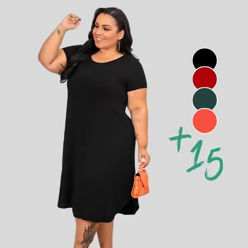 Vestido Feminino Plus Tamanho Grande Leve e Fresqu