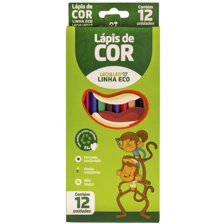 LAPIS 12 CORES SEXTAVADO LINHA ECO / LEOELEO / FLE