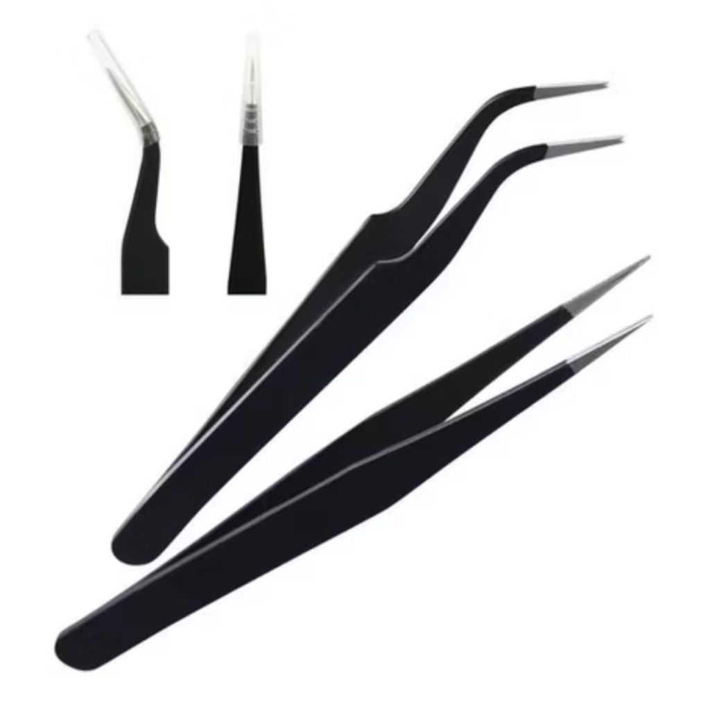 Kit de Pinças de Alta Precisão Reta e Curva (Par)