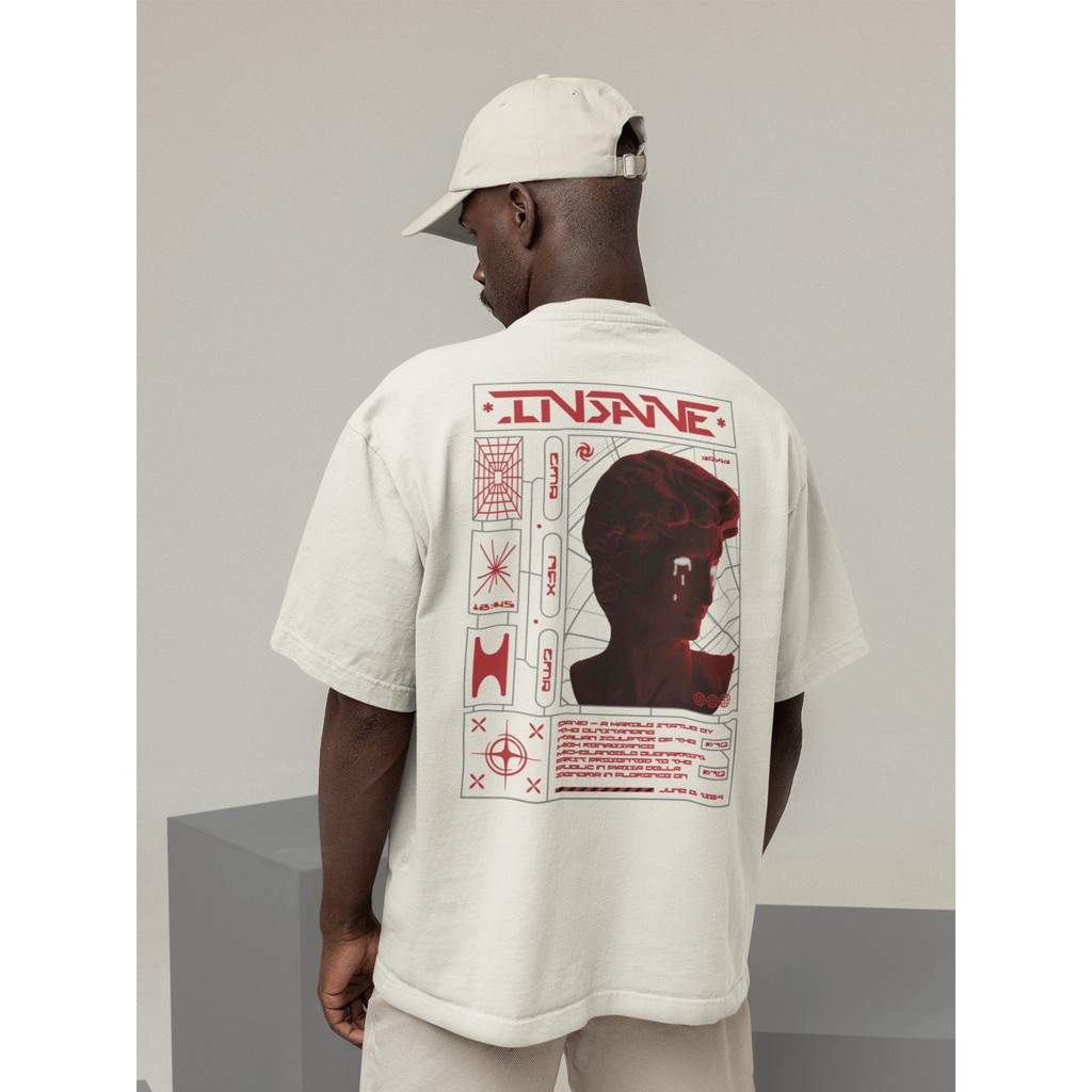 Camisa Camiseta Oversize Streetwear Masculino e Feminino Treino e Dia a Dia Preto e Off Whte Estampa