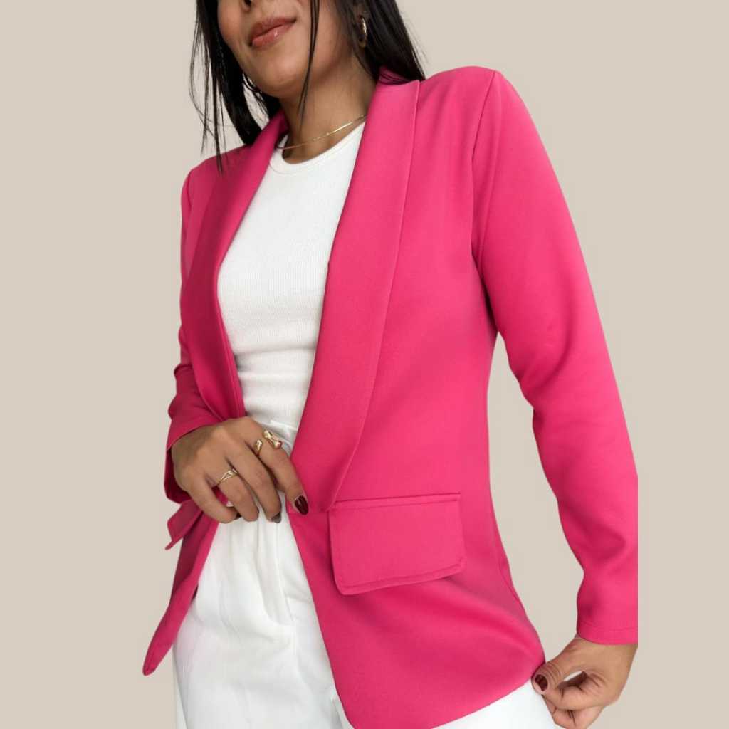 Blazer Estiloso Alfaiataria Casaco Feminino Basico