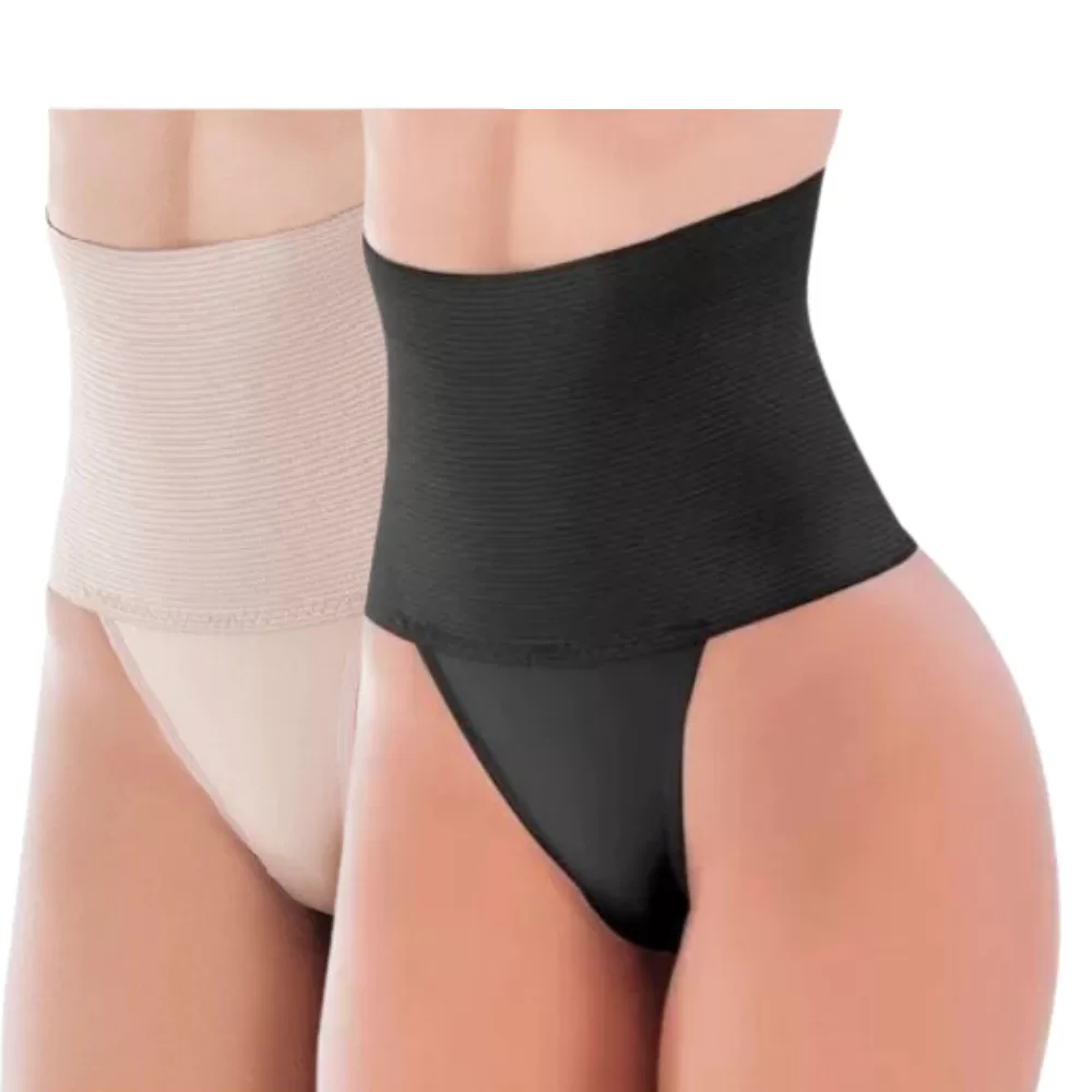 KIT COM 3 Calcinha Cinta Modeladora Cintura Compressão Cós Alto Redutora De Medidas