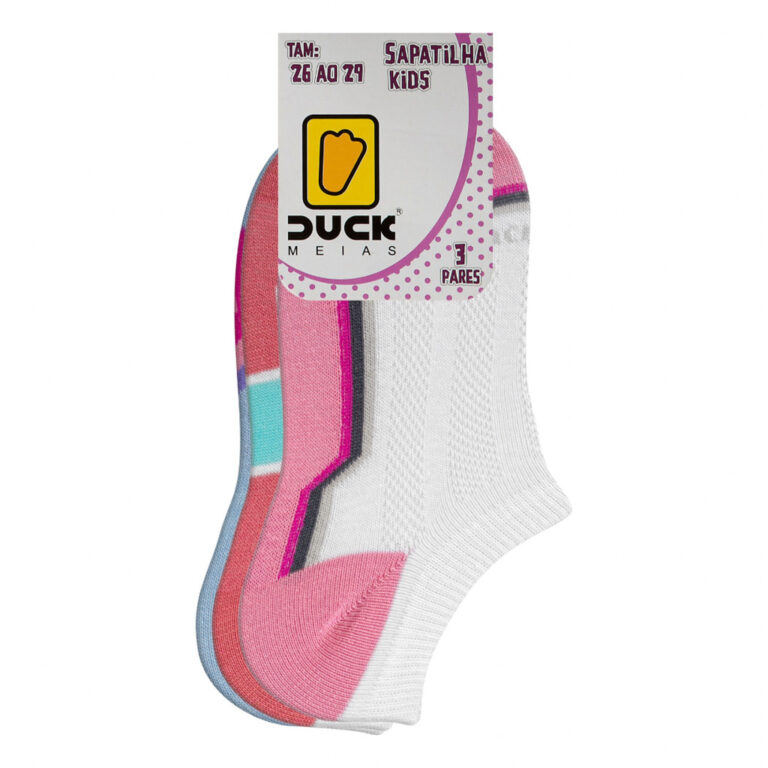 KIT 3 PARES MEIA SOQUETE INFANTIL PARA USAR COM TE