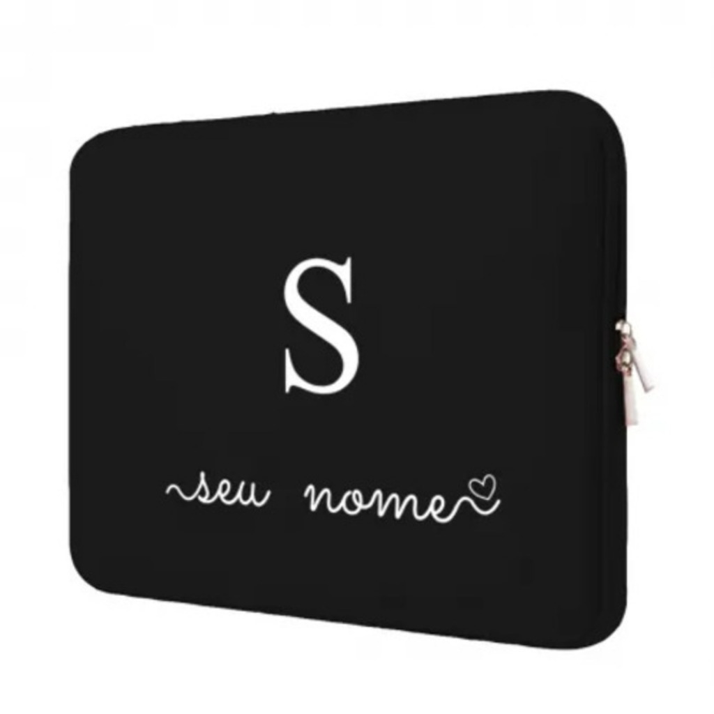 Capa Case Pasta Maleta para Notebook Neoprene Ultrabook 15.6/14/13.3/12/11/17/10 Personalizada Com I