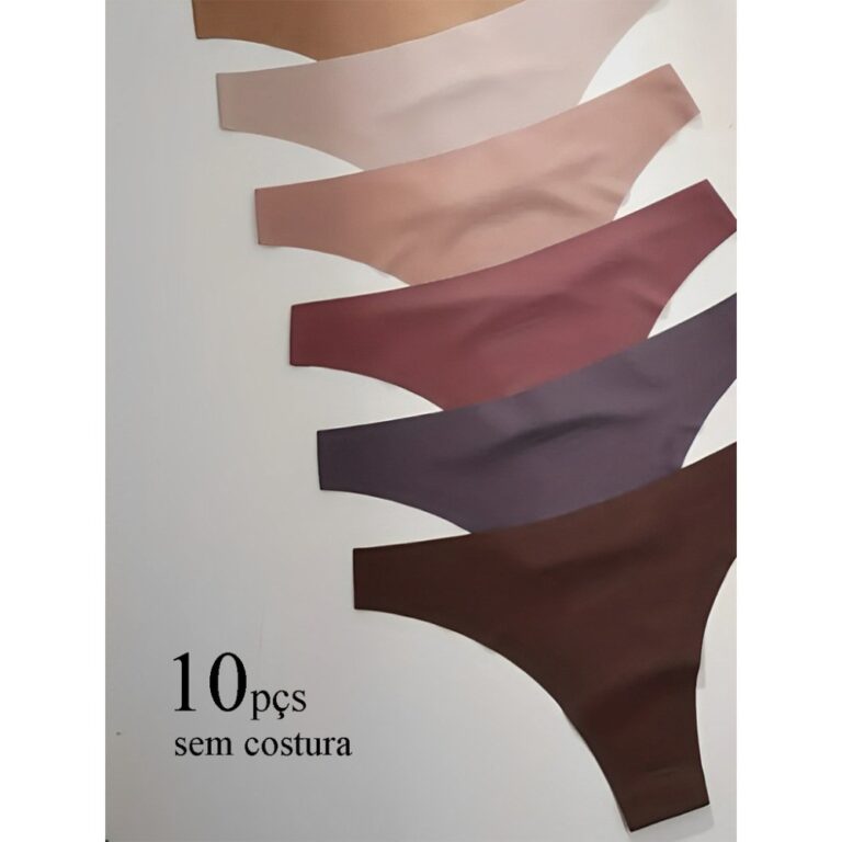 Kit 10 Calcinha Sem Costura Tanga Feminina Corte a