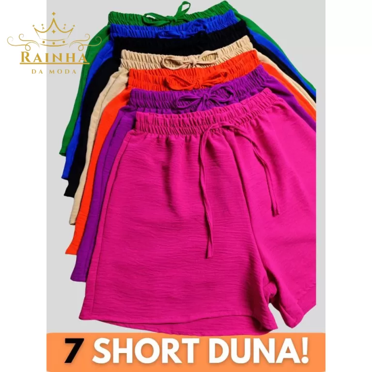 Kit 7 Shorts Femininos Tecido Duna   Conforto e Es