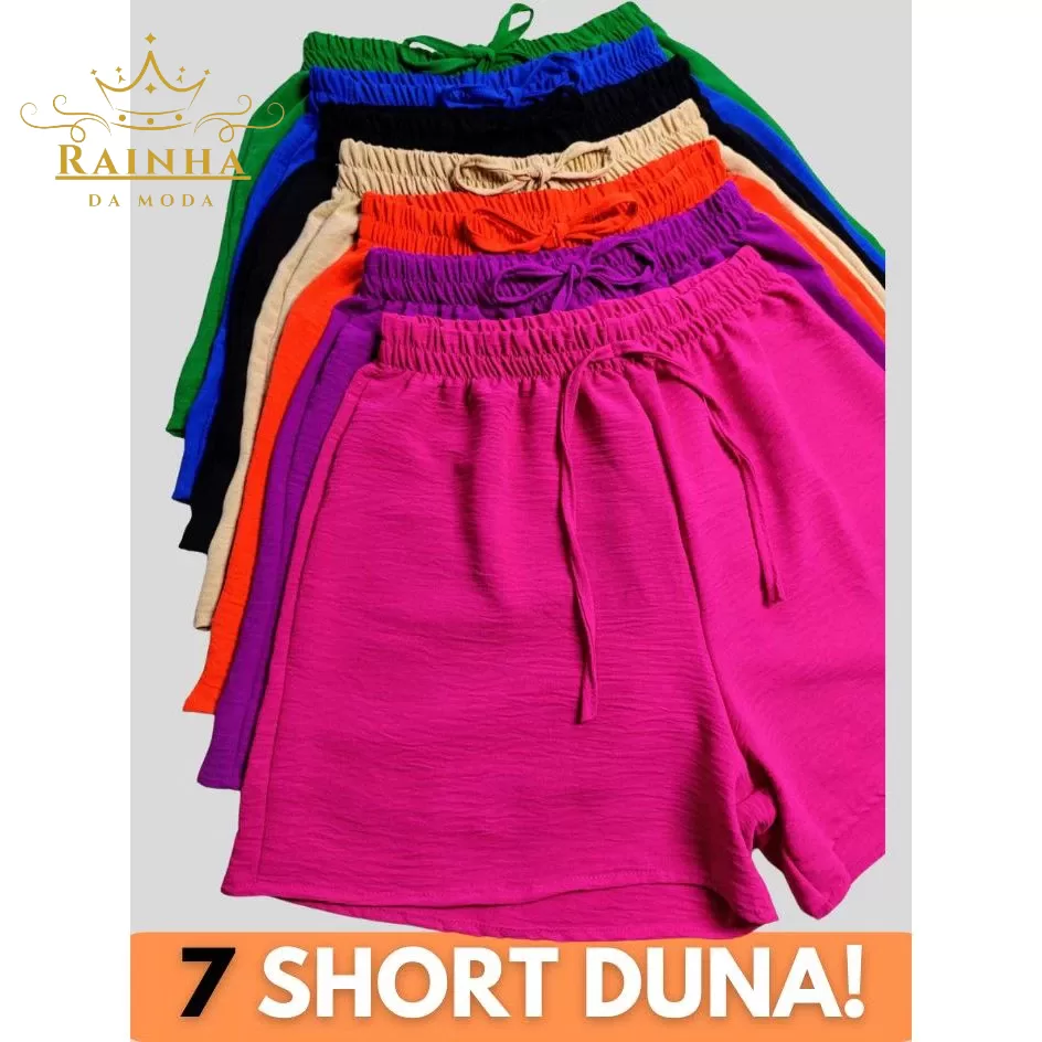 Kit 7 Shorts Femininos Tecido Duna   Conforto e Estilo para o Seu Dia a Dia