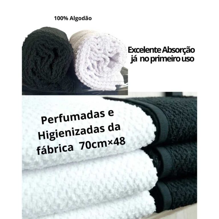 Kit 6 Toalhas Salão Rosto Beleza Barbeiro Estéti